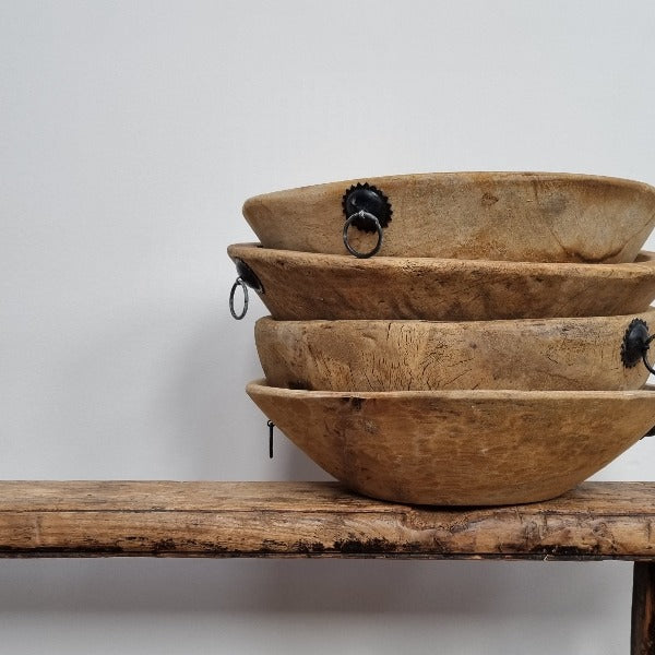 Wooden Indian Bowl - Bleached