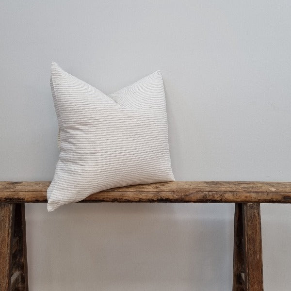 Linen Cushion - Cookie Stripe
