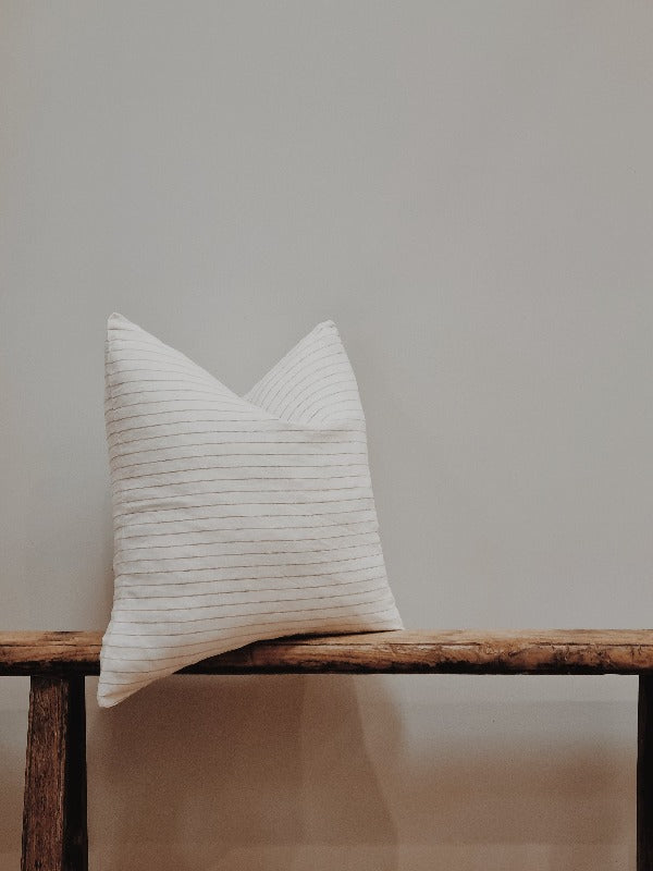 Linen Cushion - Clay Stripe