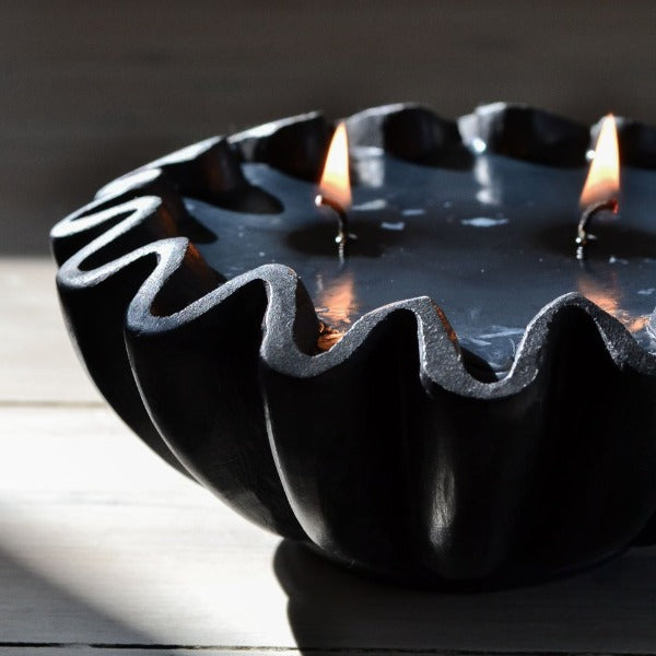 Solitude Marble Candle - Black