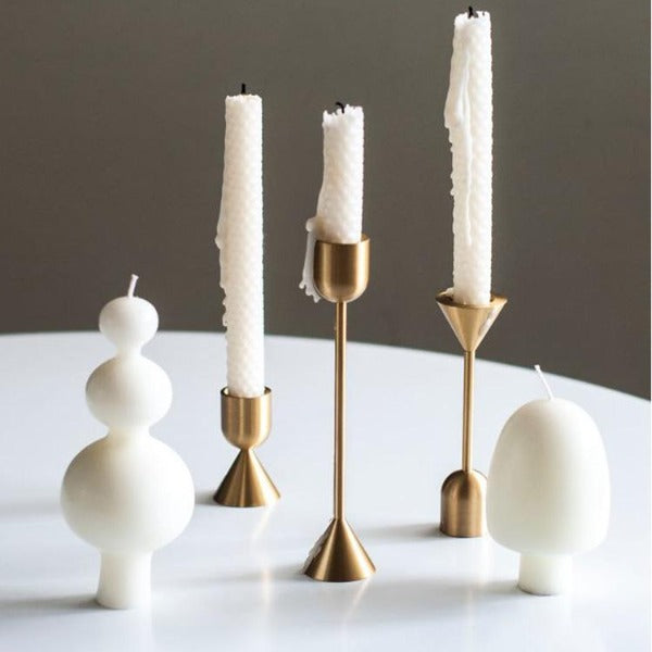 Zehra Brass Candle Stand - Tall